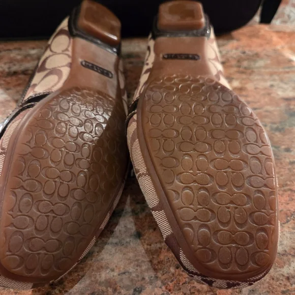 Coach Signature Tan and Brown Loafers - Picture 3 of 4